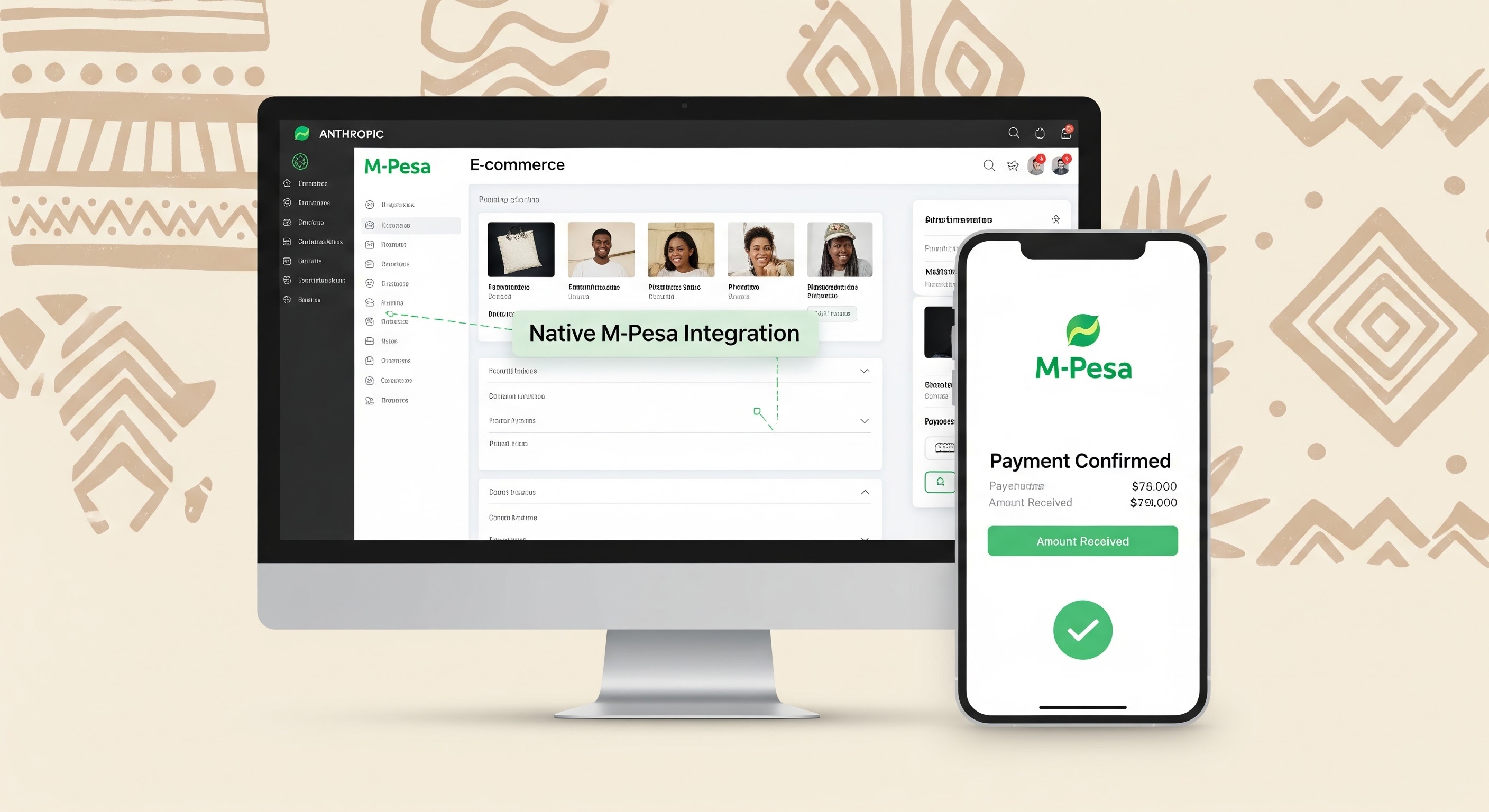 Lacesse Duka using M-Pesa for payments.